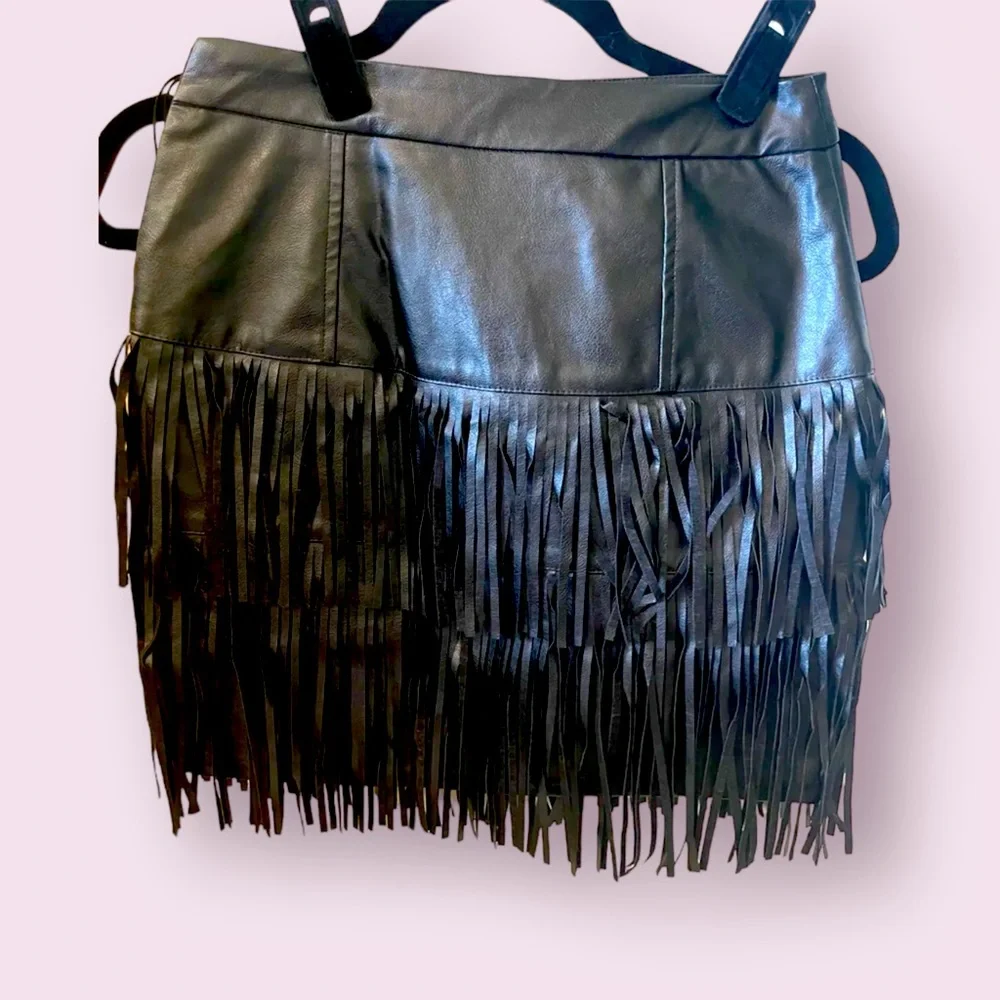 Blue Blush Black Fringe Skirt sz small NWT - Picture 1 of 1